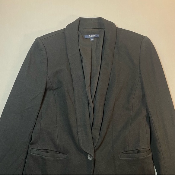 Madewell Duskfall Drape Black One Button Blazer Jacket - Womens 6 - Picture 3 of 16